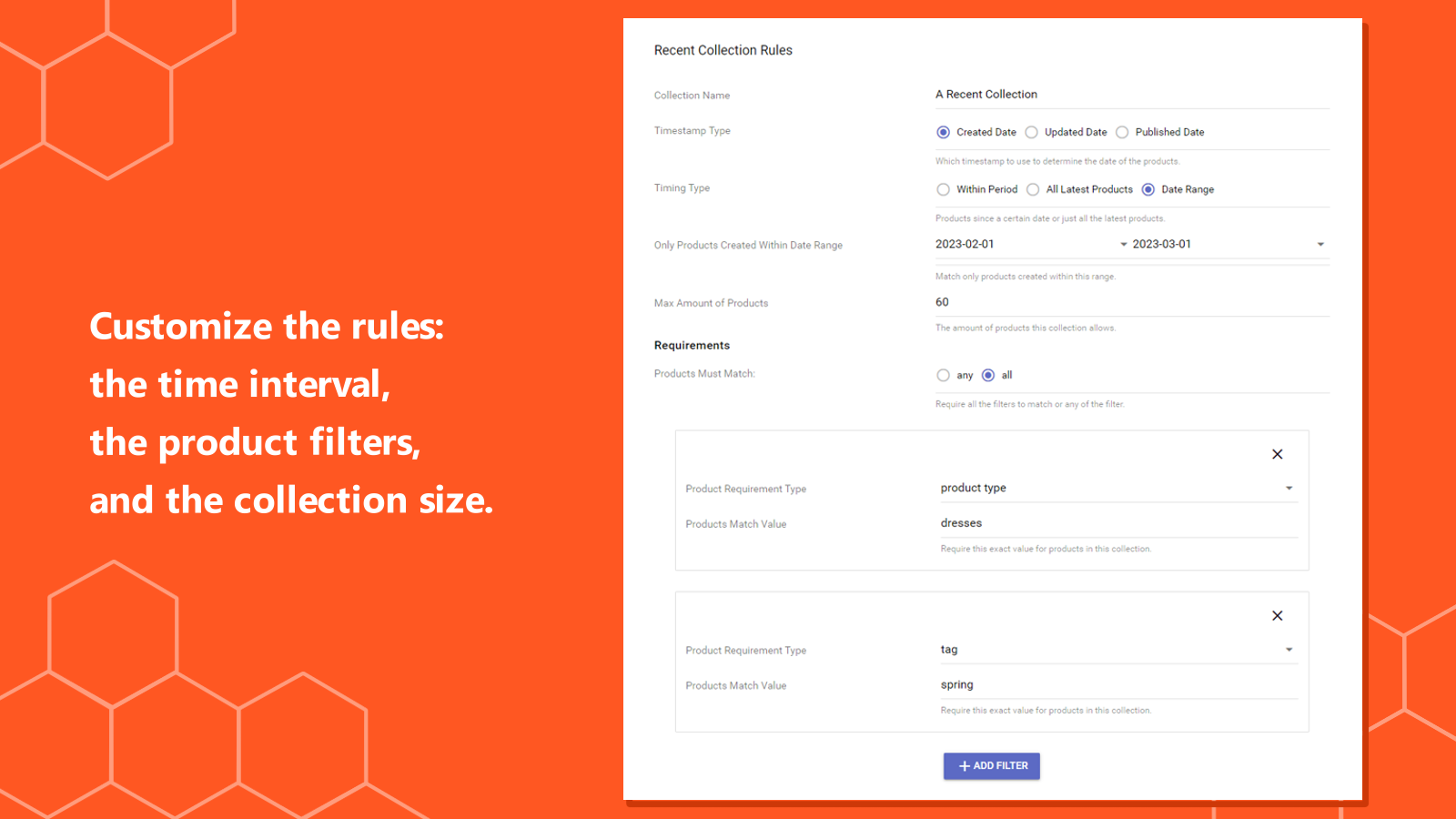 This rule works great for seasonal collections