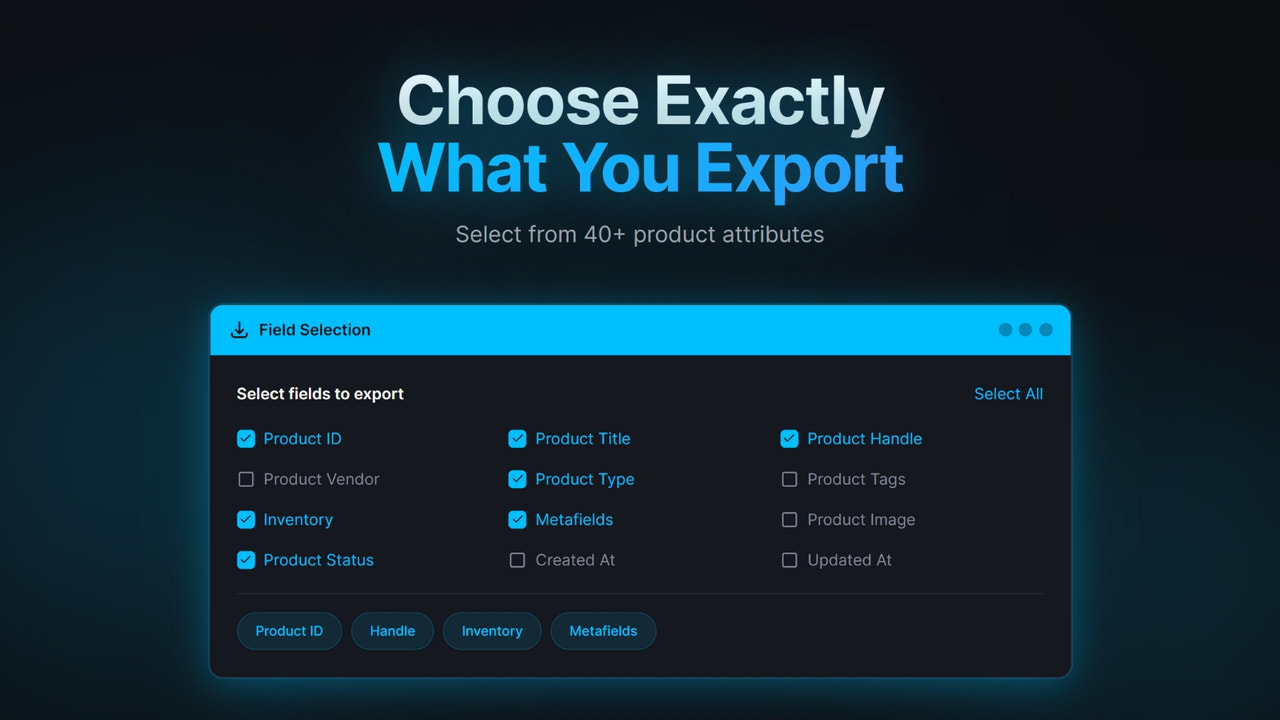 Select Fields to Export