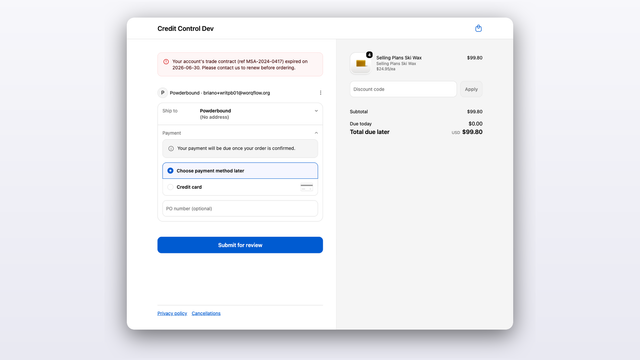 WRIT Contract Gate feature overview