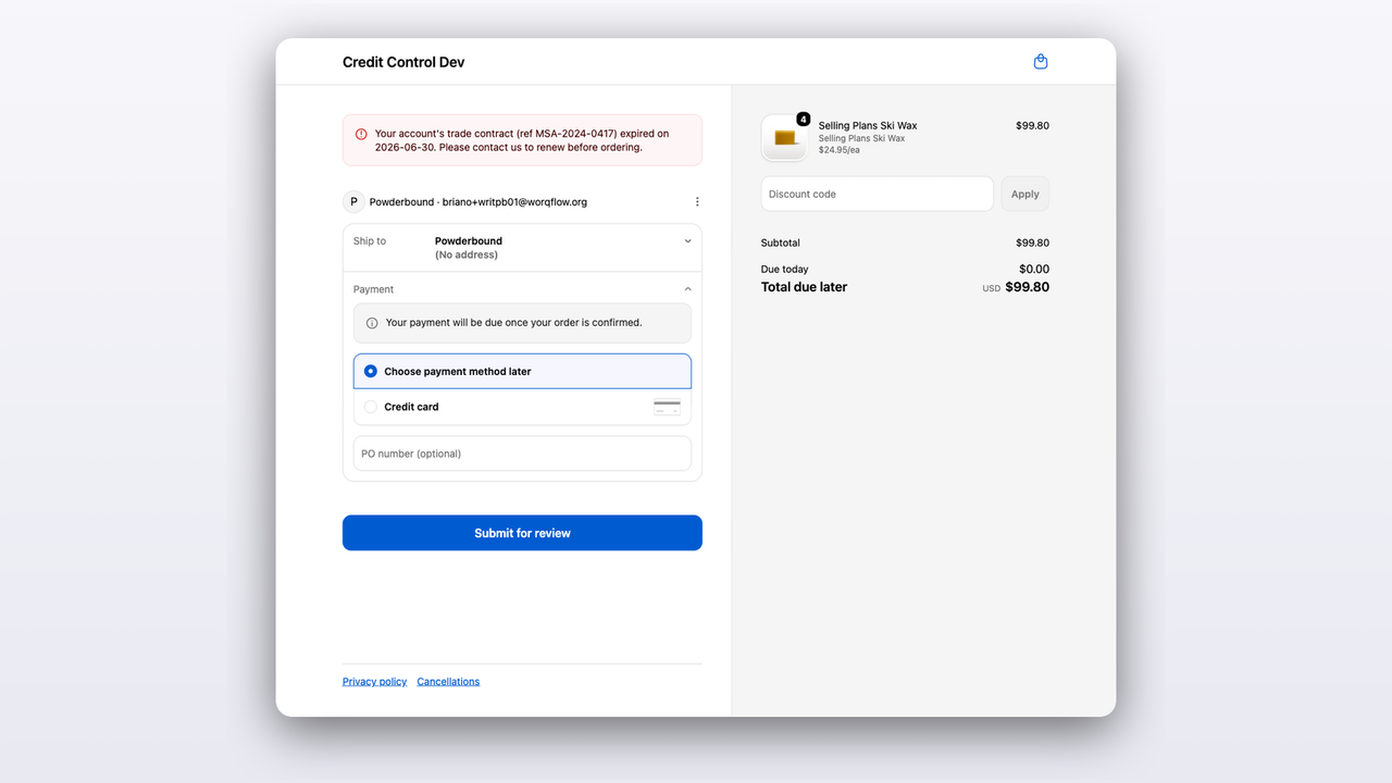 WRIT Contract Gate feature overview
