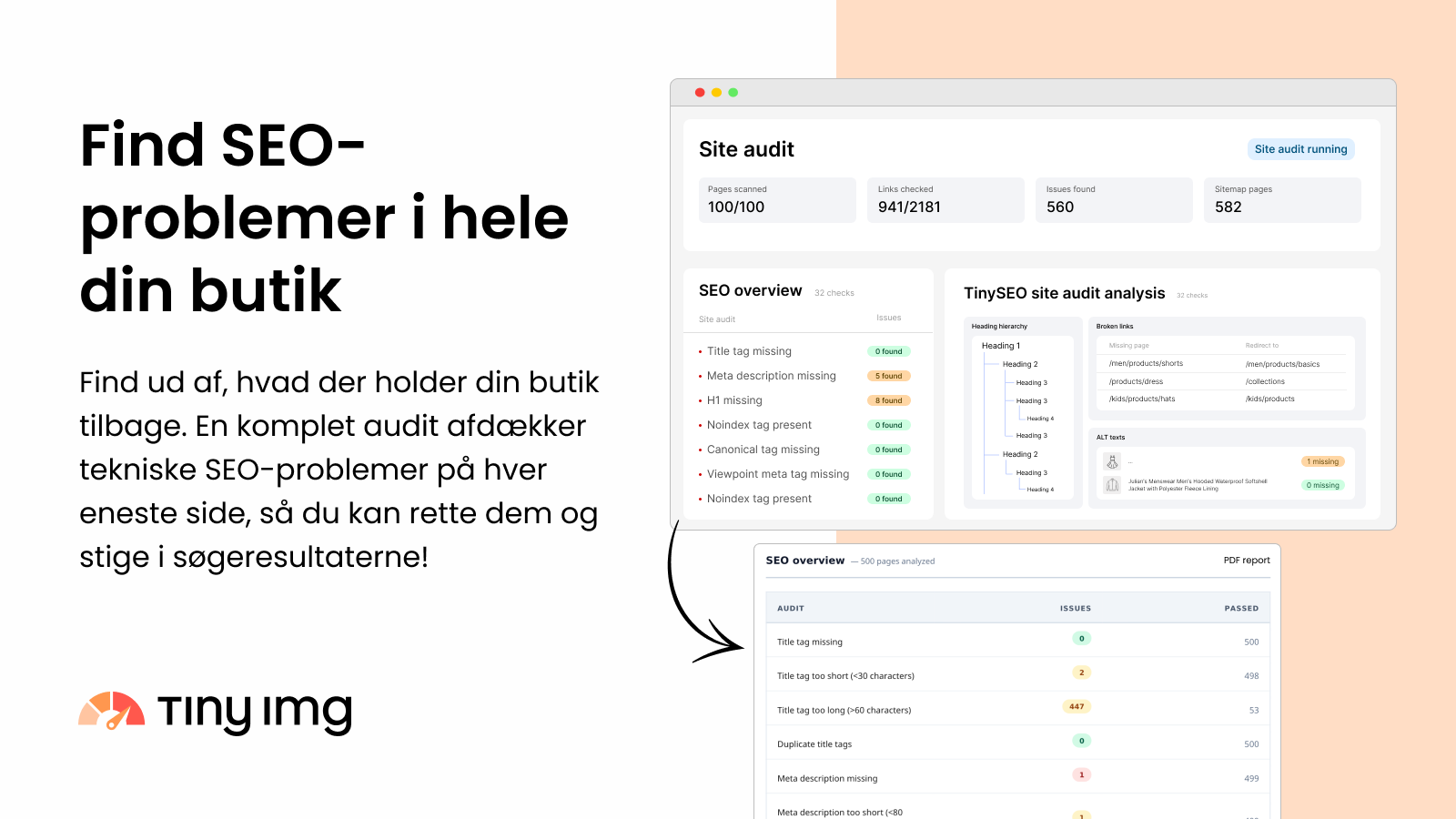 Run a complete audit for technical SEO issues across every page