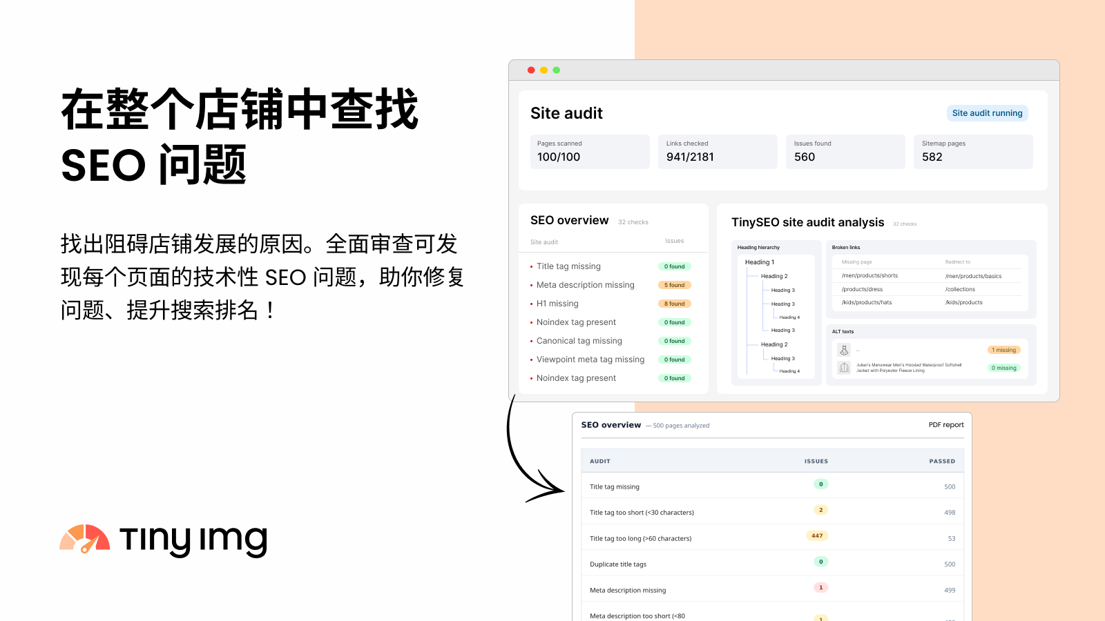 Run a complete audit for technical SEO issues across every page