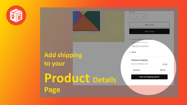 Add shipping to product details page
