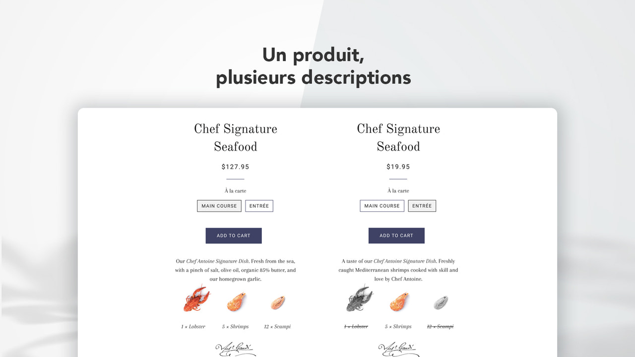 descriptions multiples