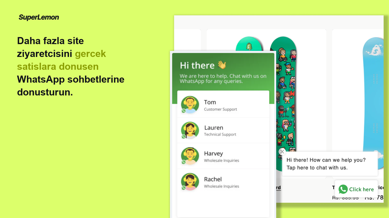 Çok temsilcili ve özel tasarımlı WhatsApp sohbet aracı