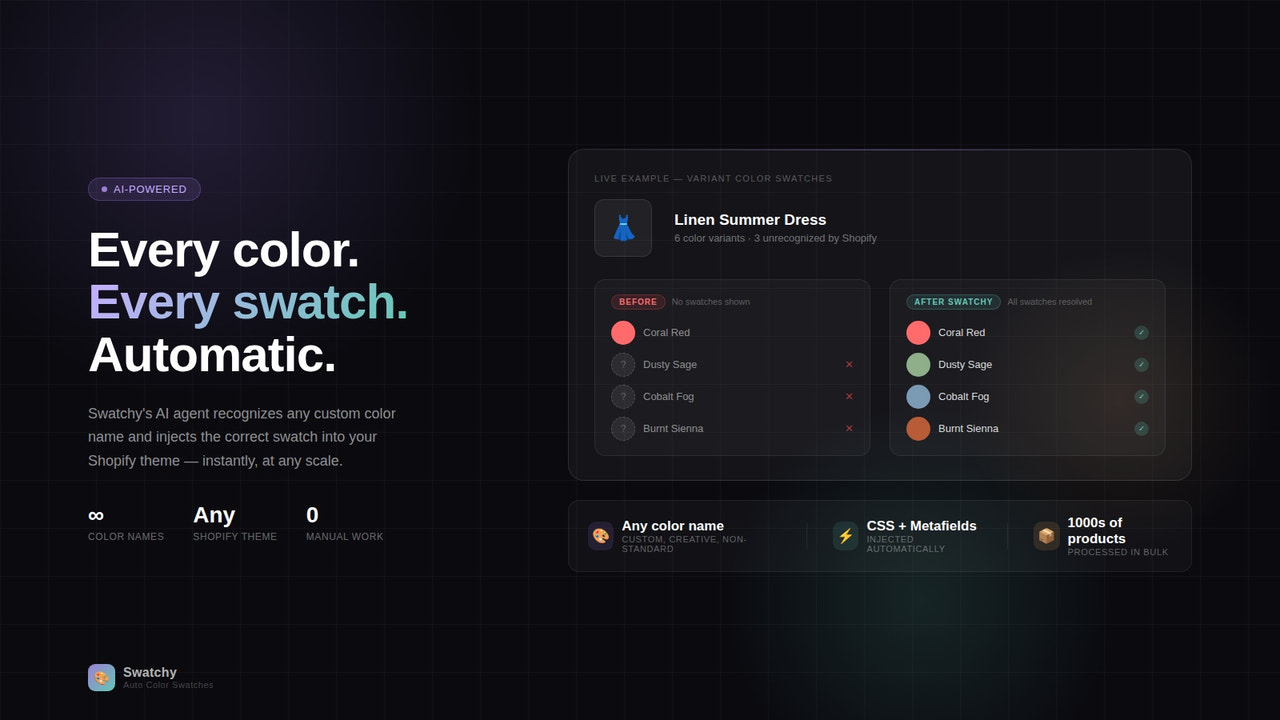 automatic color swatches generation