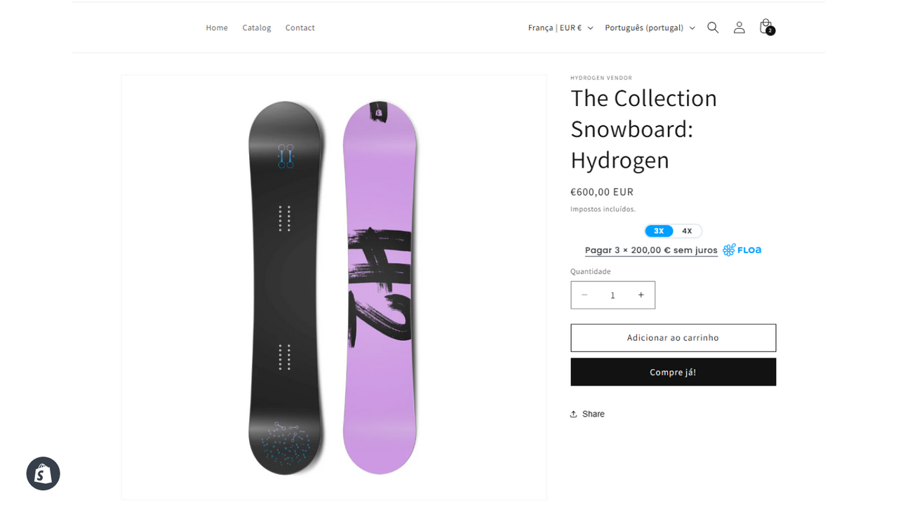 Product page with Floa Badge 
