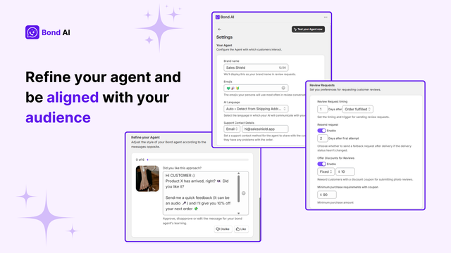 Customize AI agent messages and review timing preferences