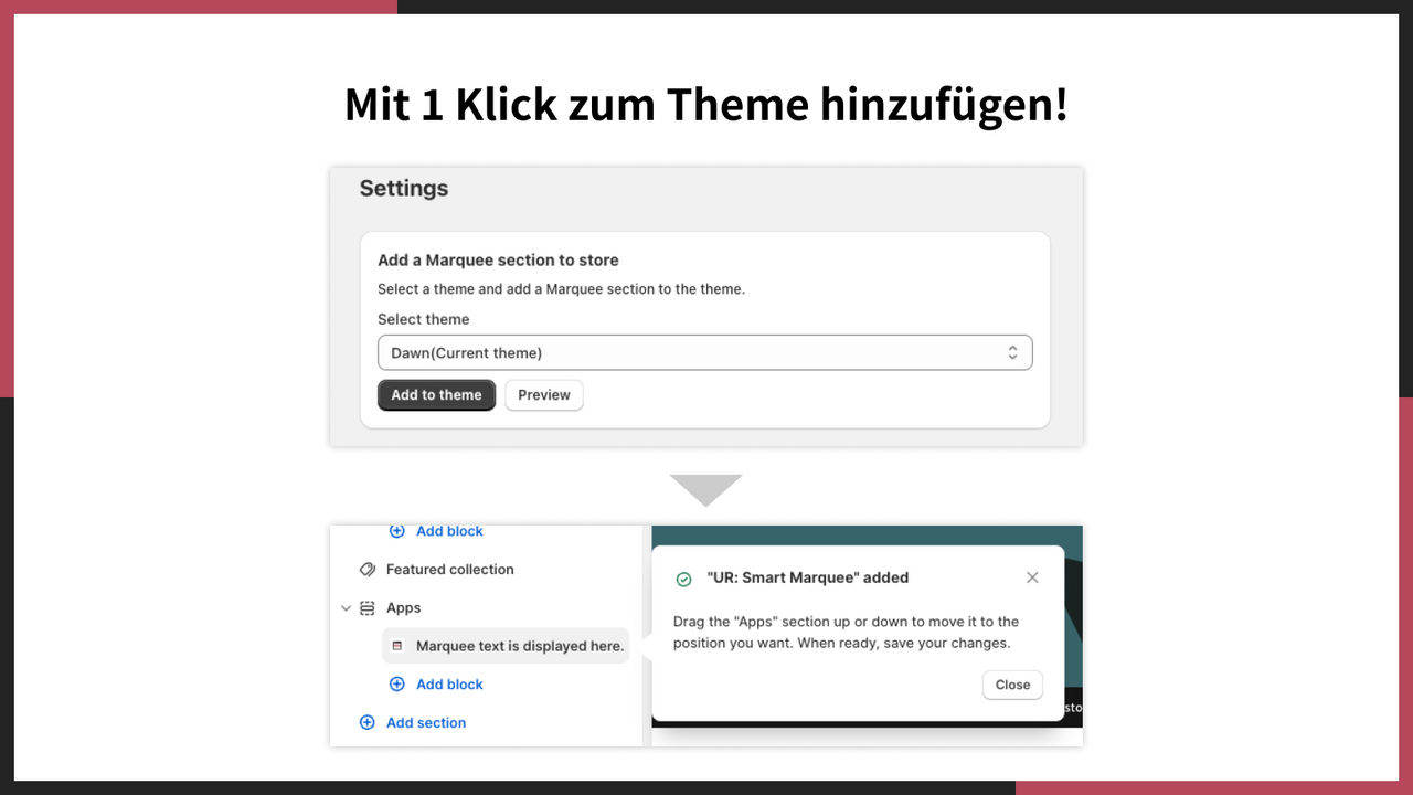 Mit 1 Klick zum Theme hinzufügen!