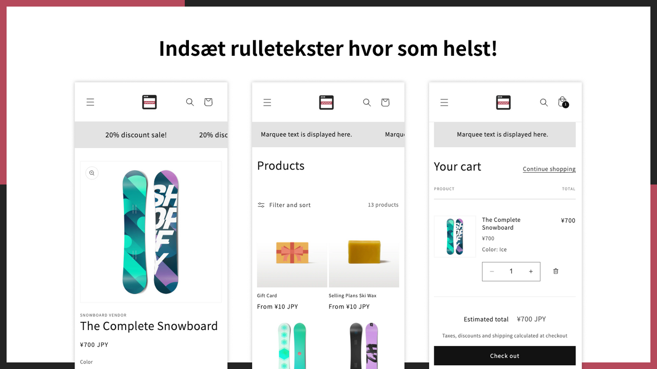 Indsæt rulletekster hvor som helst!