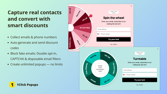 Capture real contacts and convert with smart discounts