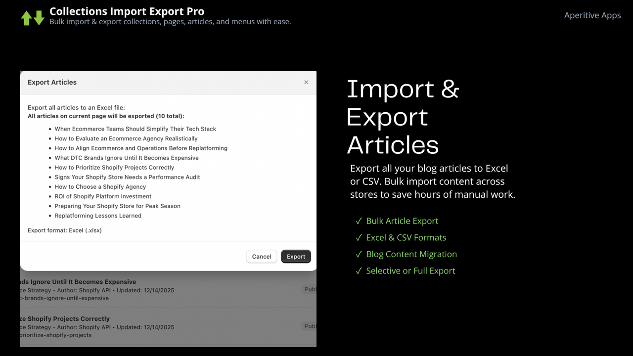 Import and Export Blog Posts