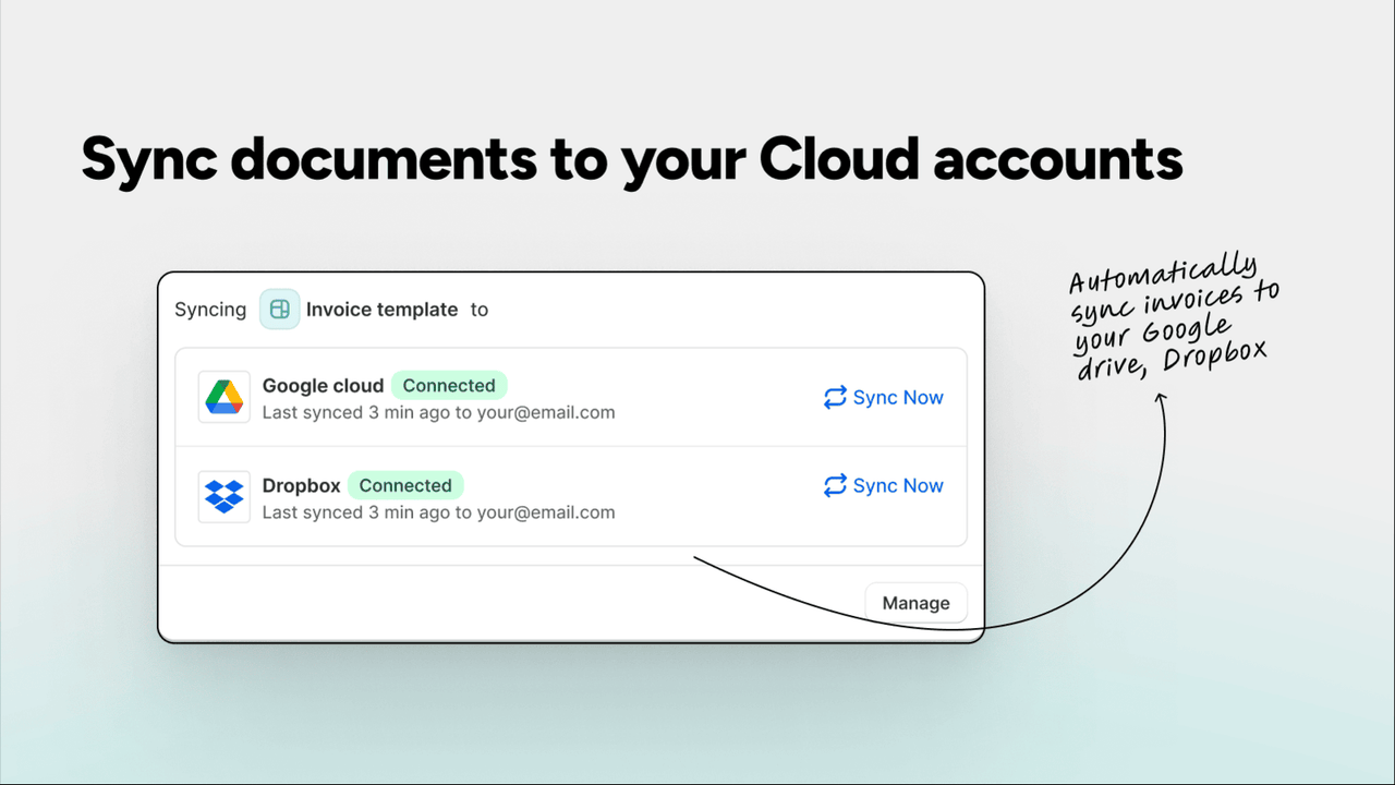 Google drive and Dropbox sync
