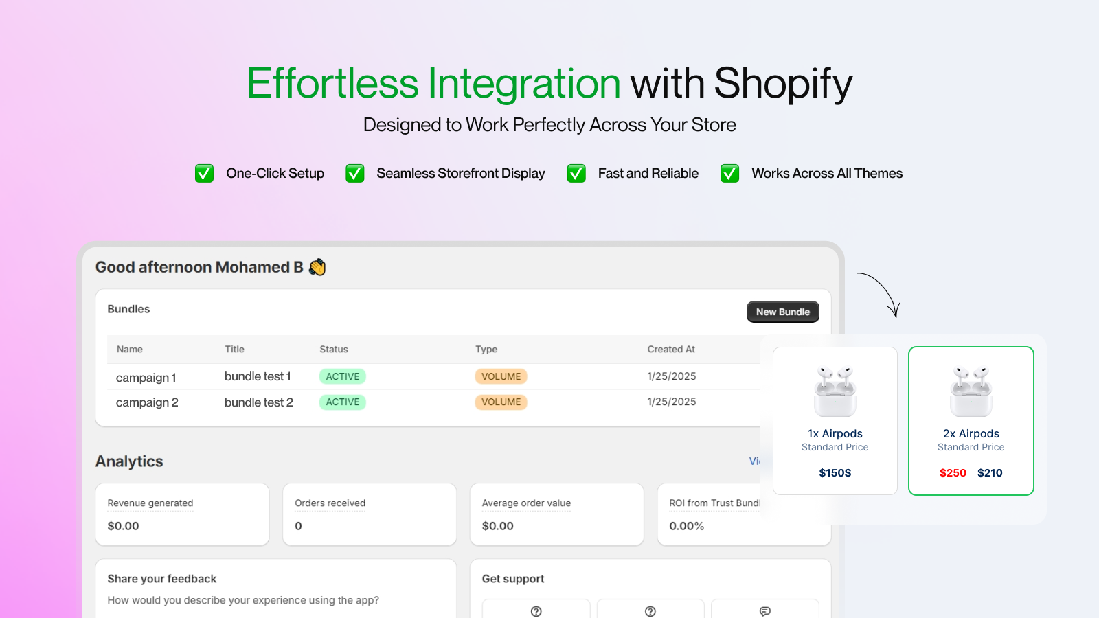 Seamless Shopify integration - Product Bundles