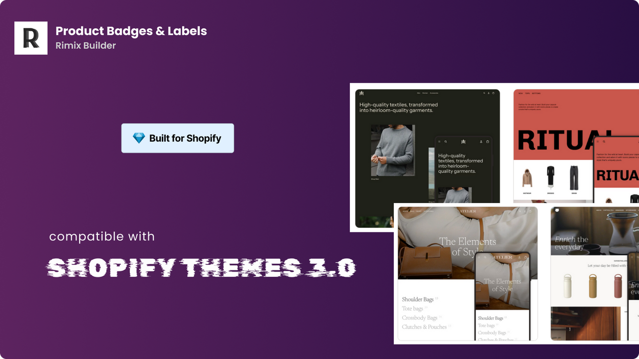 Compatible with Shopify 3.0 themes.