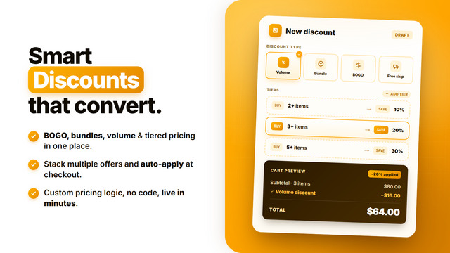 Create Smart Discounts that boost sales easily