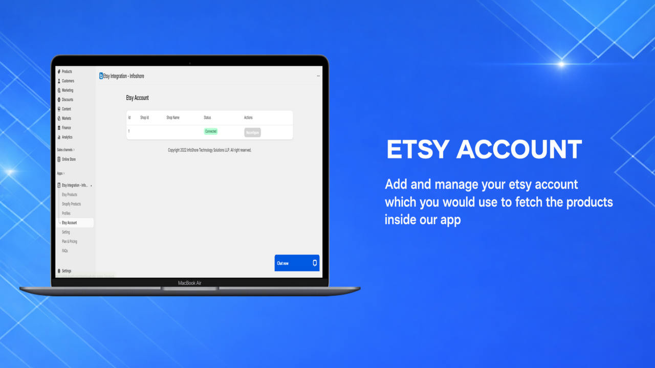 add etsy account on etsy integration app