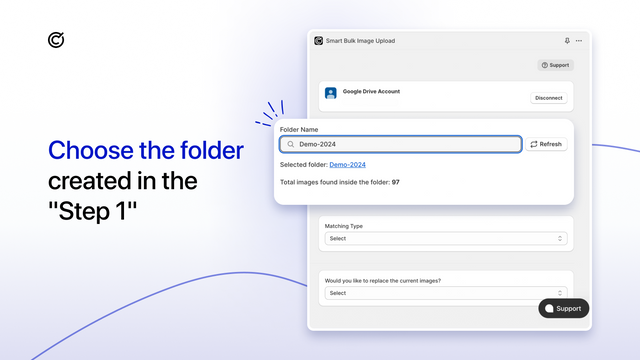 Choose folder that contains product images to bulk image upload