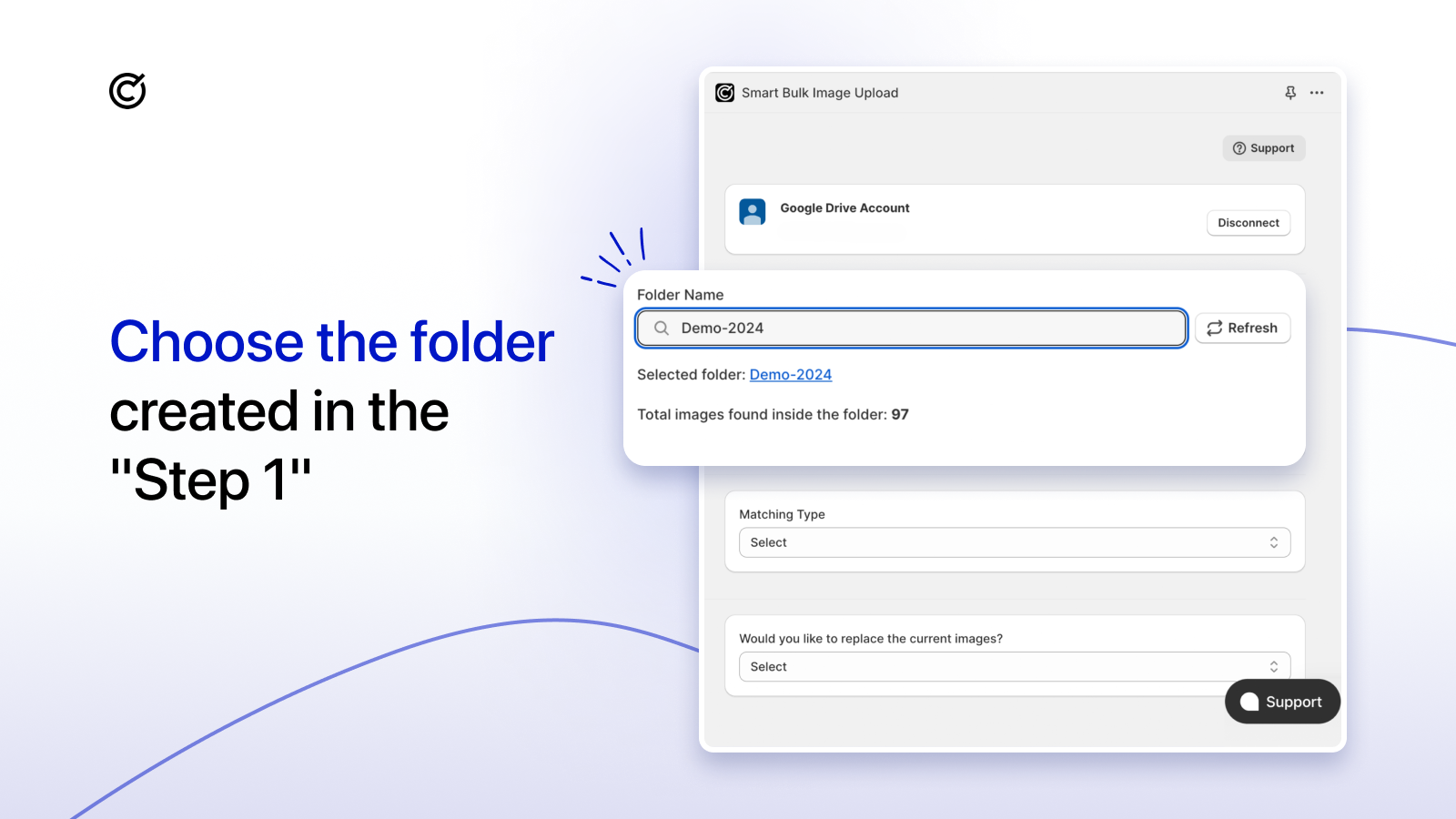 Choose folder that contains product images to bulk image upload
