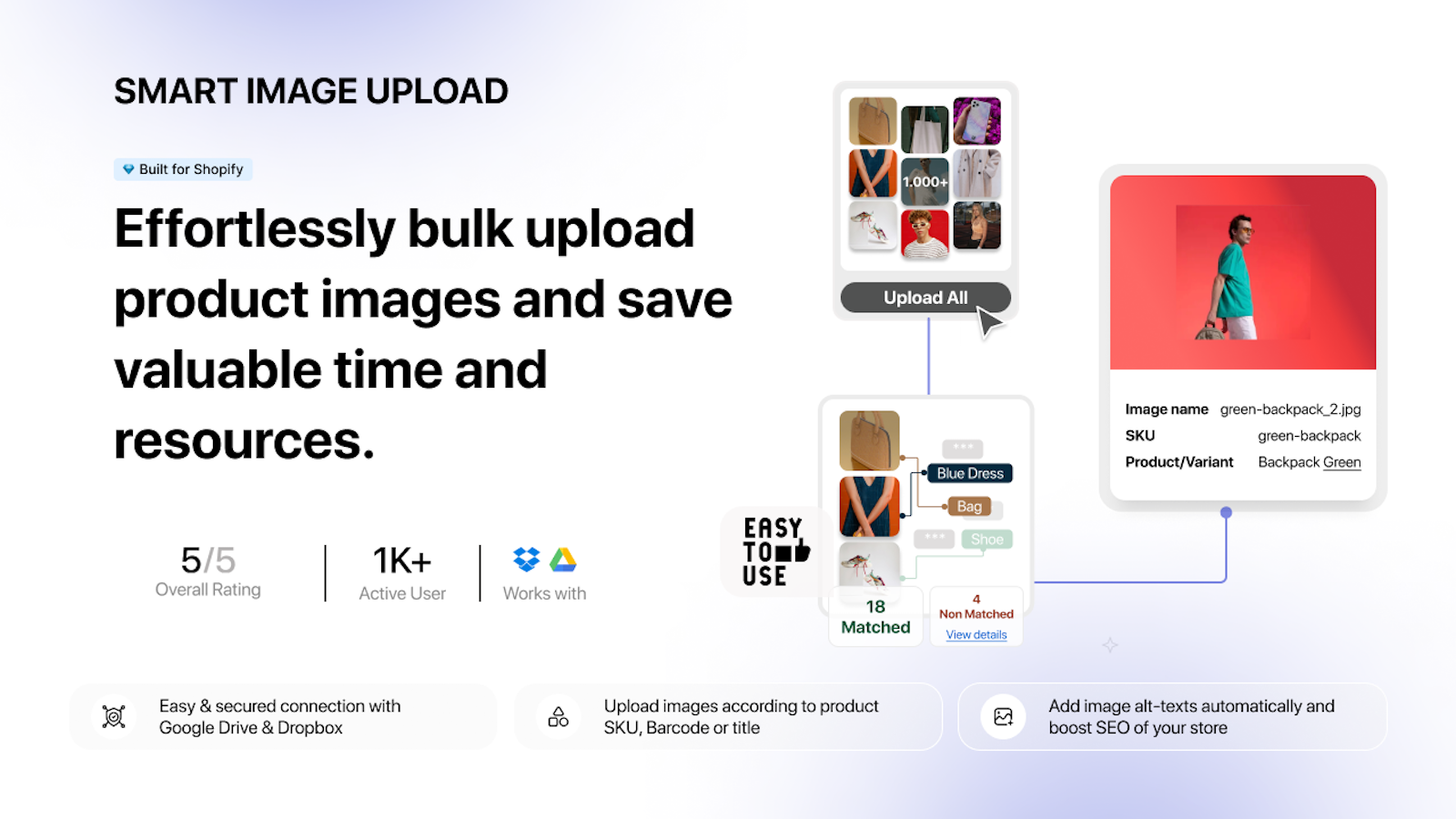 Bulk image upload, Product Images to Shopify Easy Image Uploader