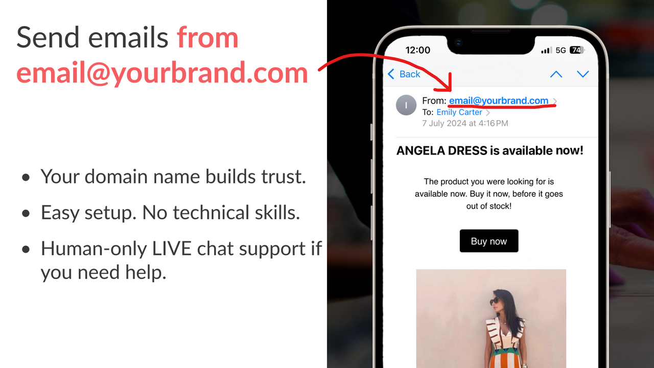Send emails from your domain name