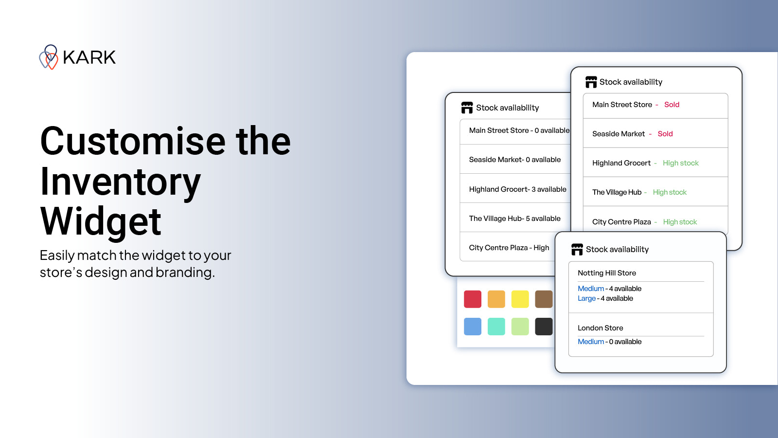 Customize styling of the inventory widget