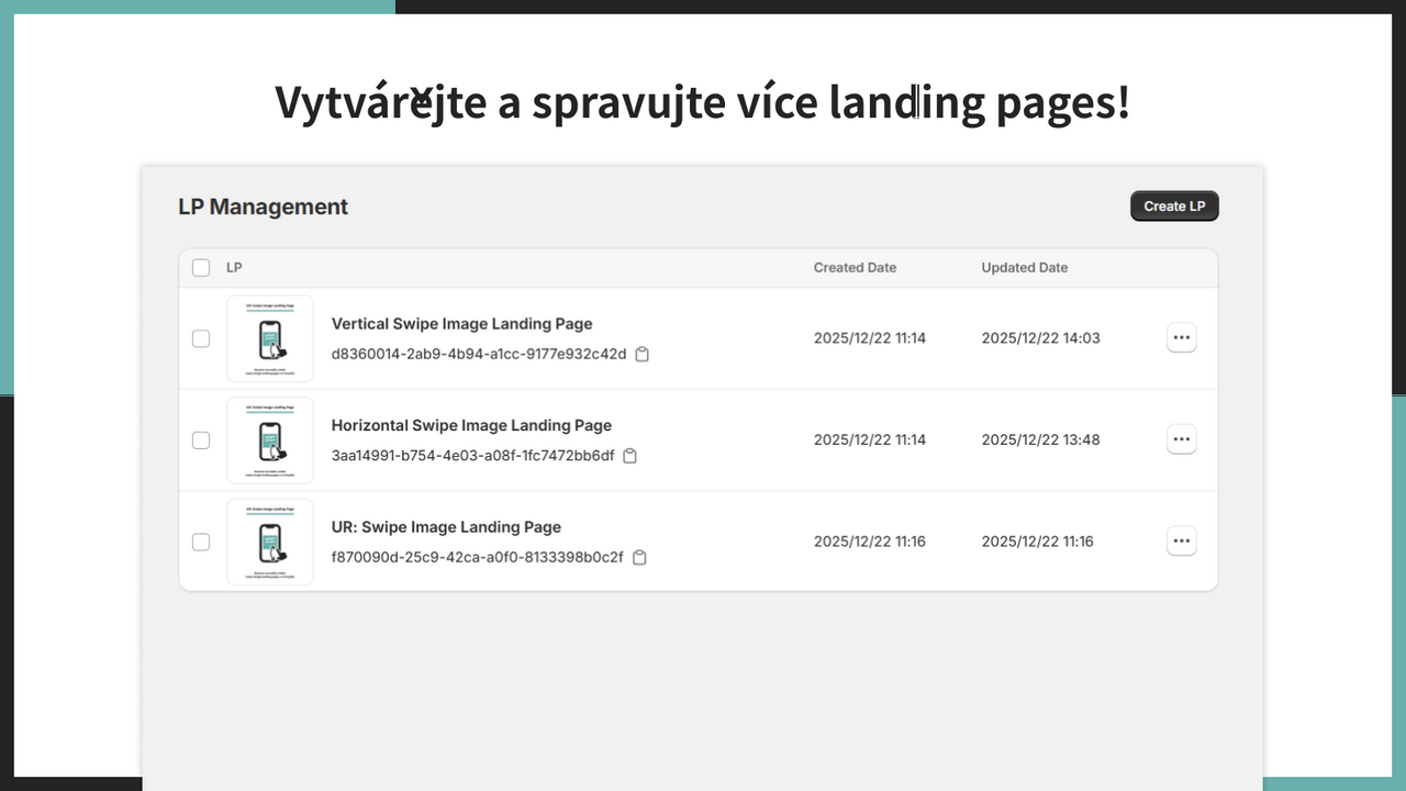Vytvářejte a spravujte více landing pages!