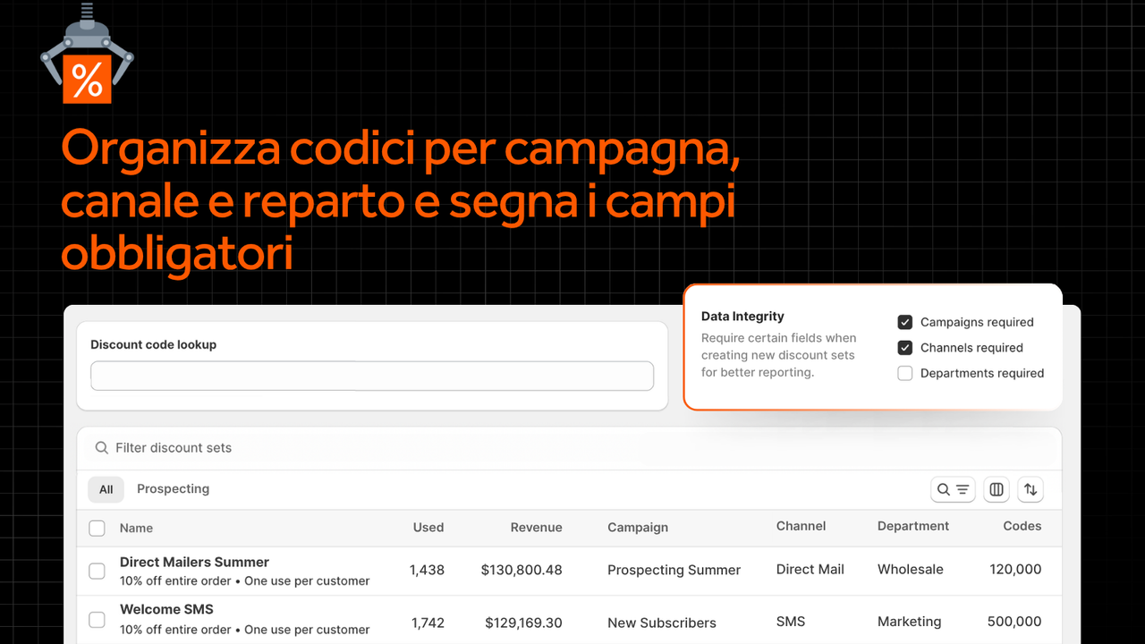 Organizza codici 