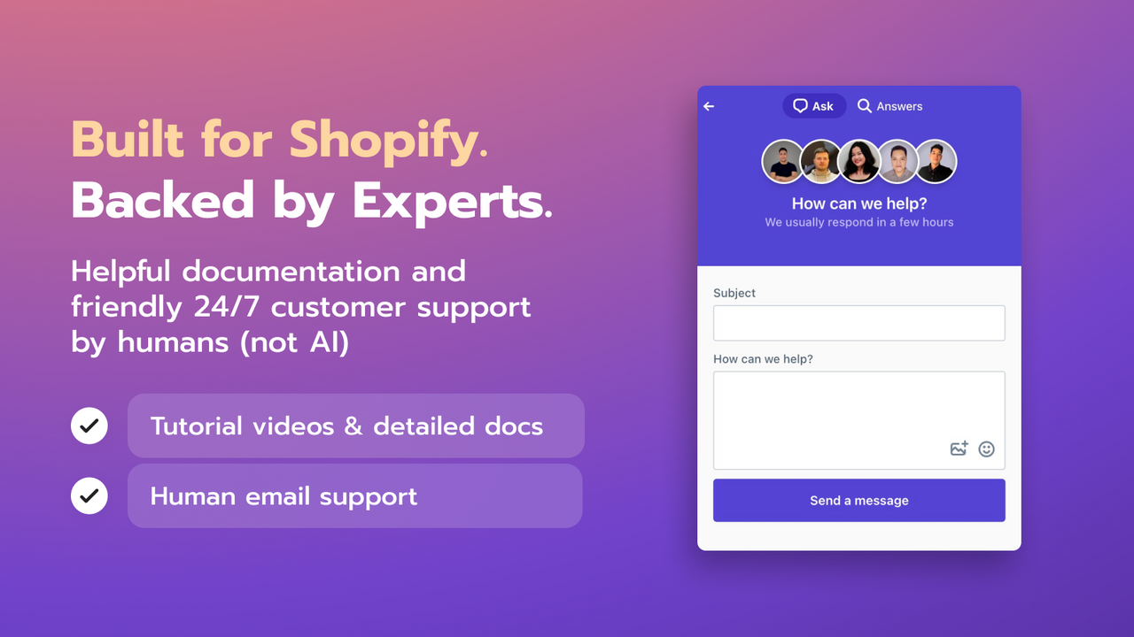 Simple and fast size charts widget