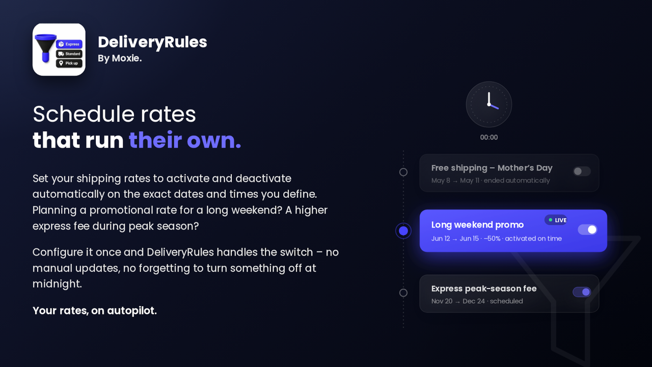 Rates activate and expire automatically 