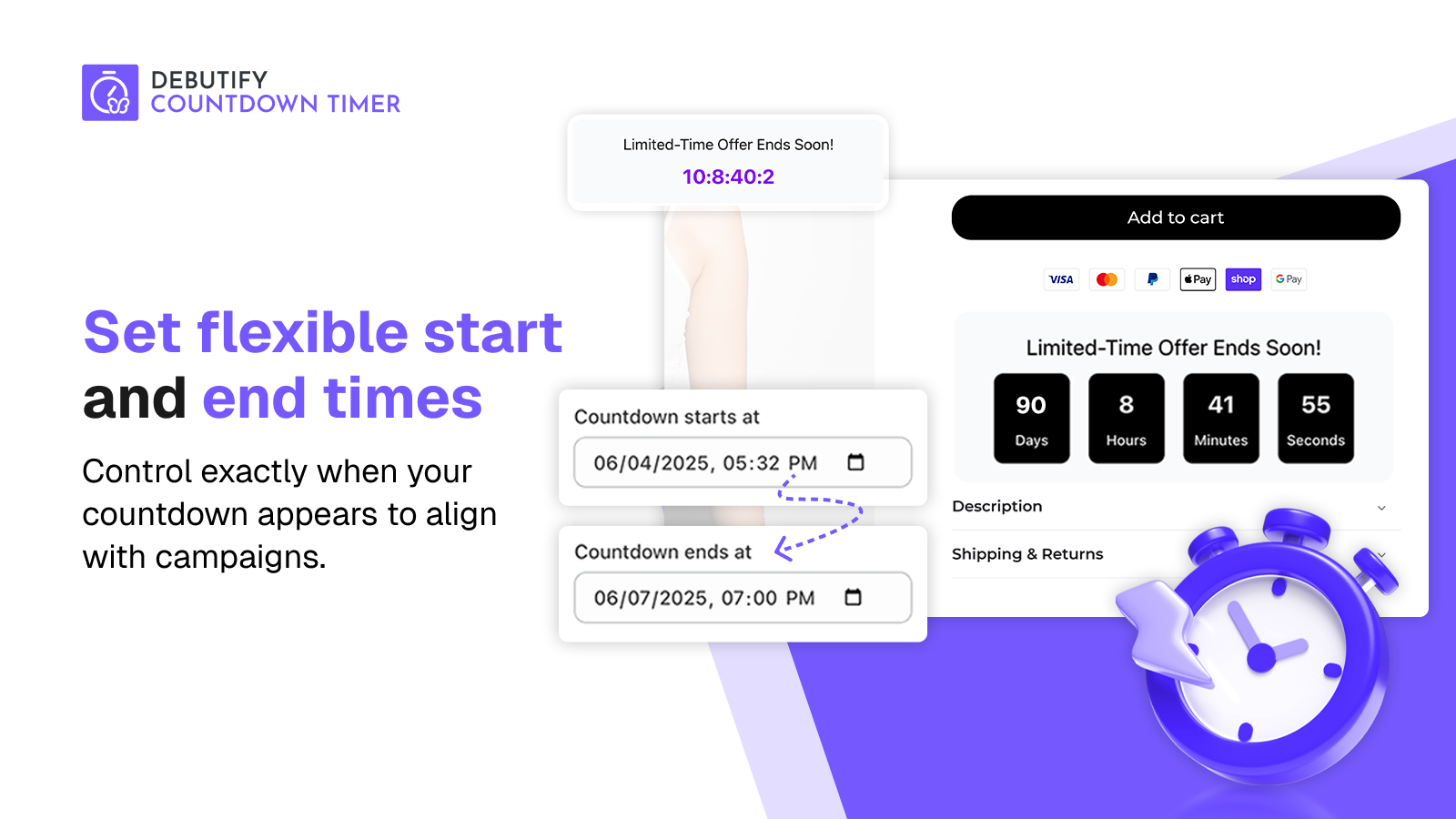 Set Flexible Start and End Times
