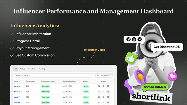 Influencer Hub – Track & Manage Affiliates