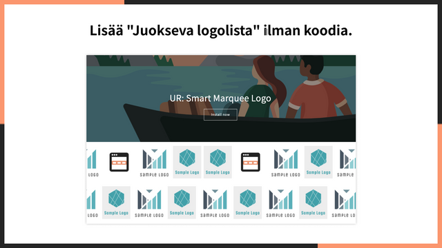 Lisää "Juokseva logolista" ilman koodia.
