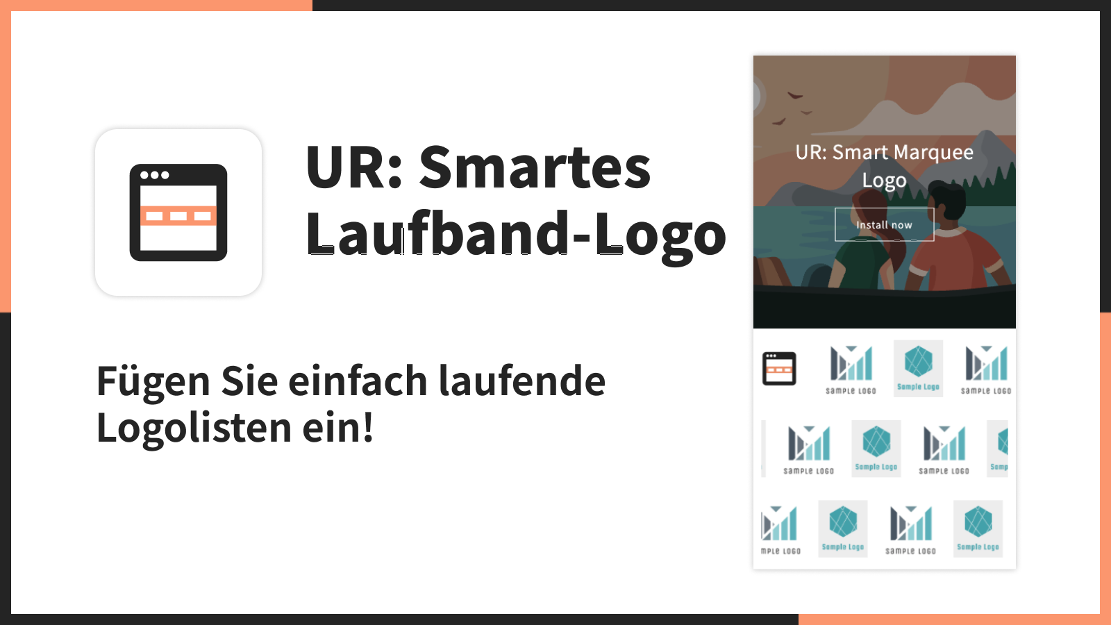Fügen Sie einfach laufende Logolisten ein!