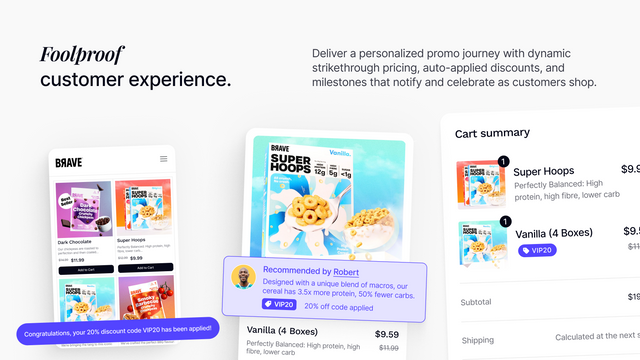 Auto-applied discounts, compare-at pricing and banners