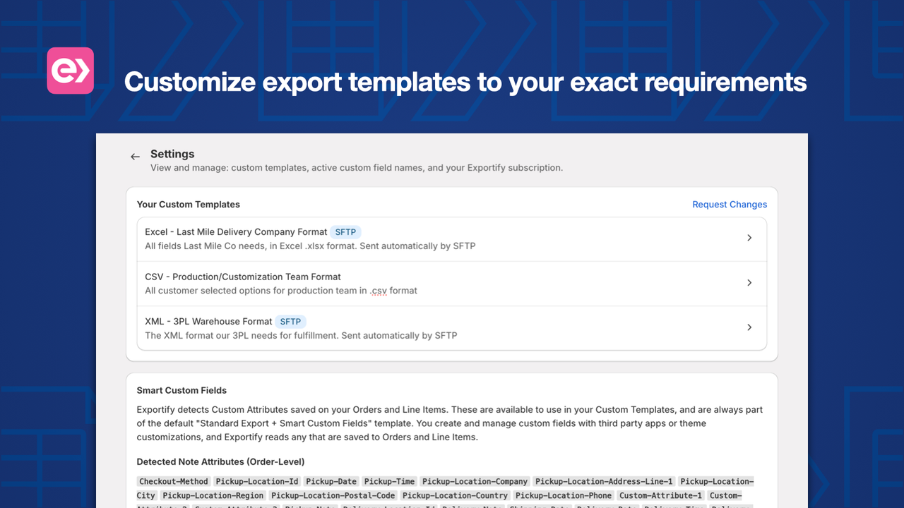 Customized fields/columns to your exact requirements