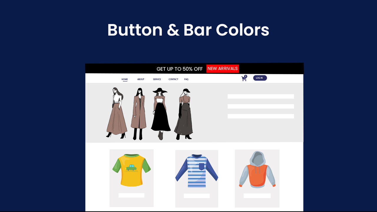 Customisable Sticky header bar with slider for Shopify store