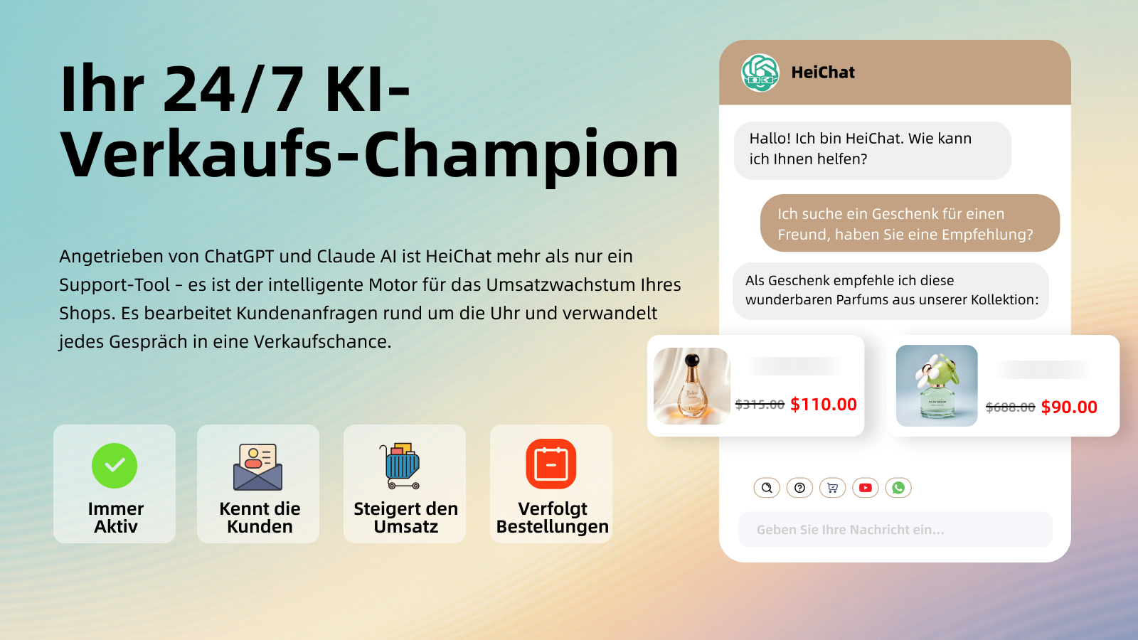 AI kann Waren verkaufen.  