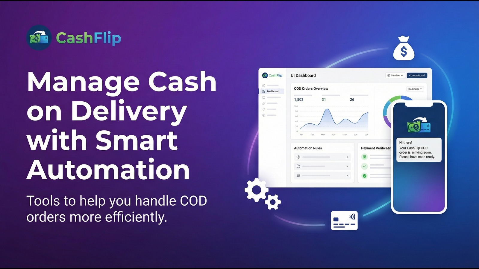 CashFlip fraud protection screen blocking fake COD orders.