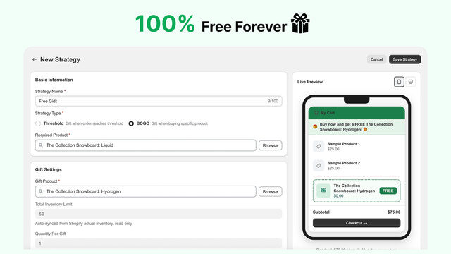  100% Free Forever