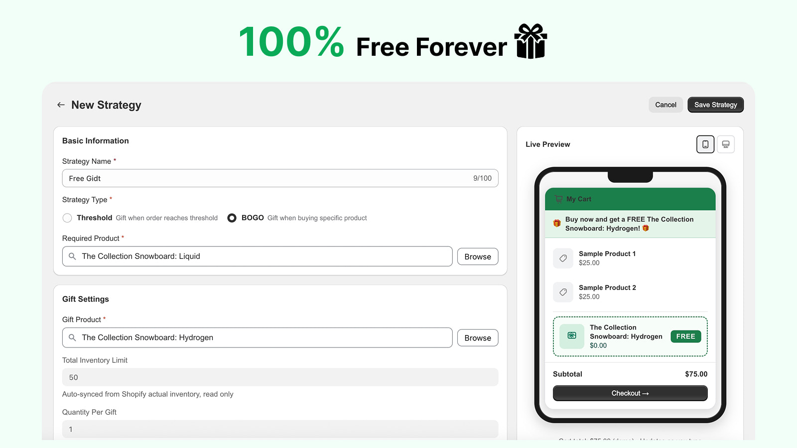  100% Free Forever