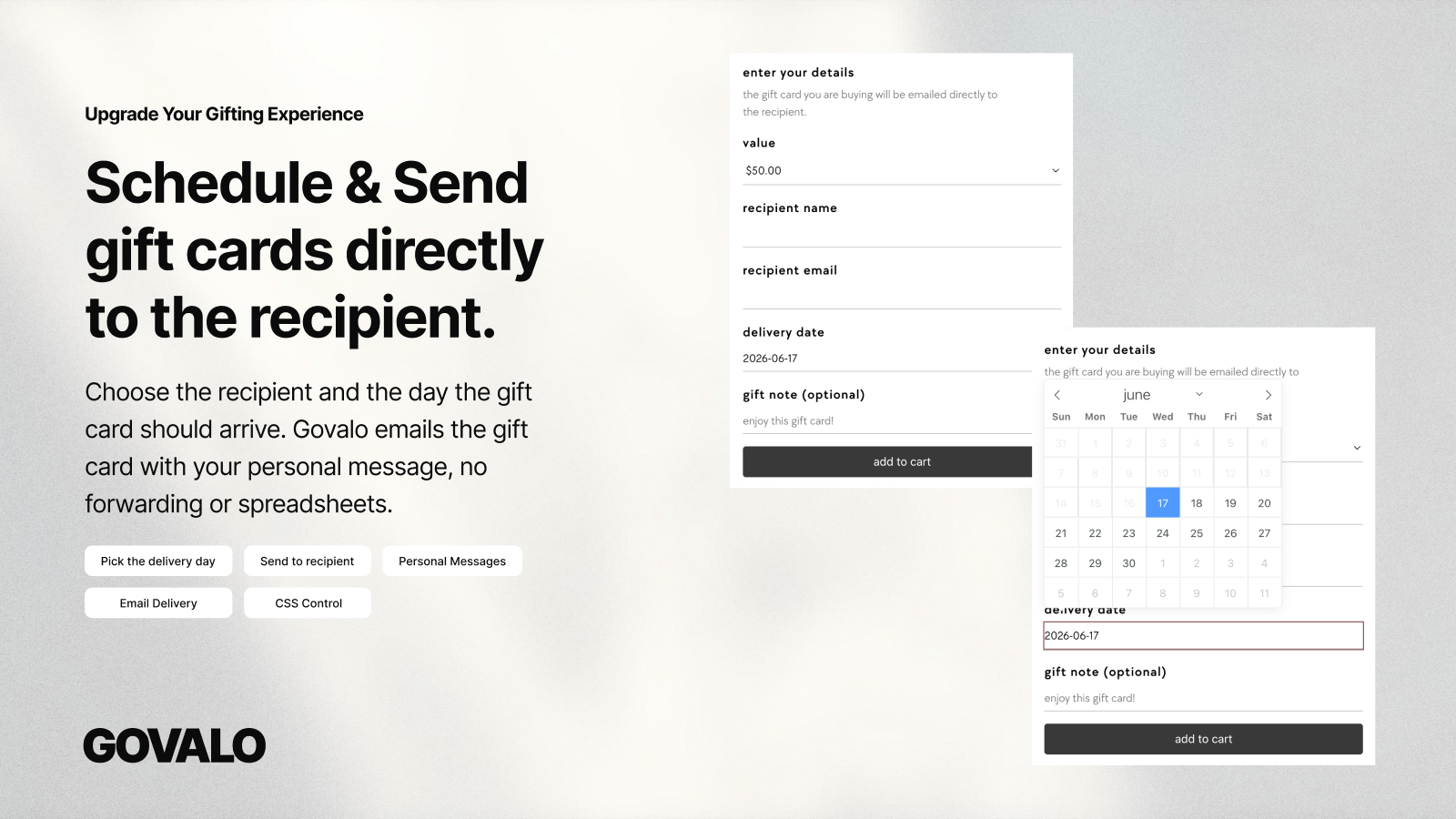 Reinventing the digital gift experience with Govalo modal