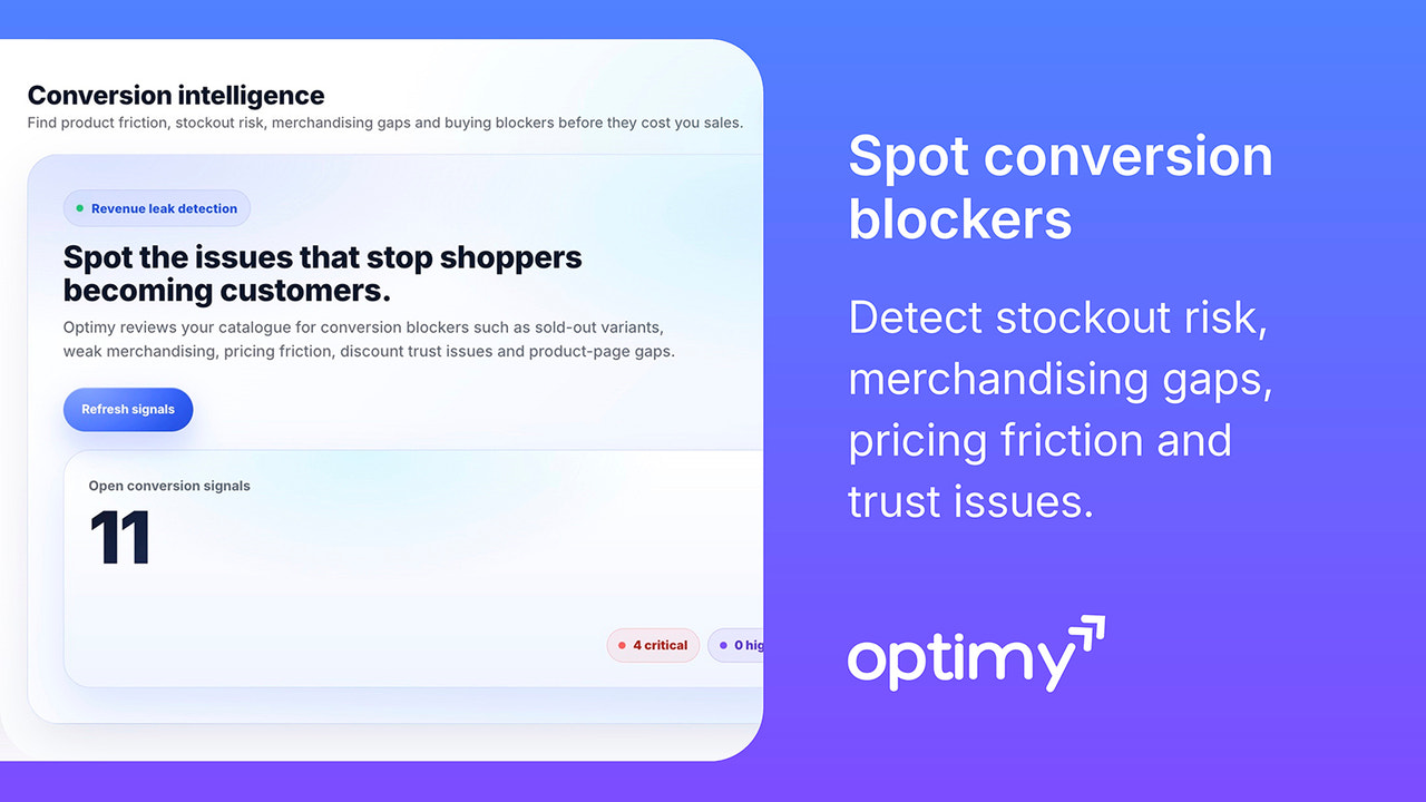 Optimy conversion intelligence and revenue leak detection