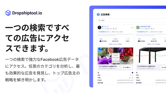 ドロップシッピング製品向けFacebook広告ライブラリ