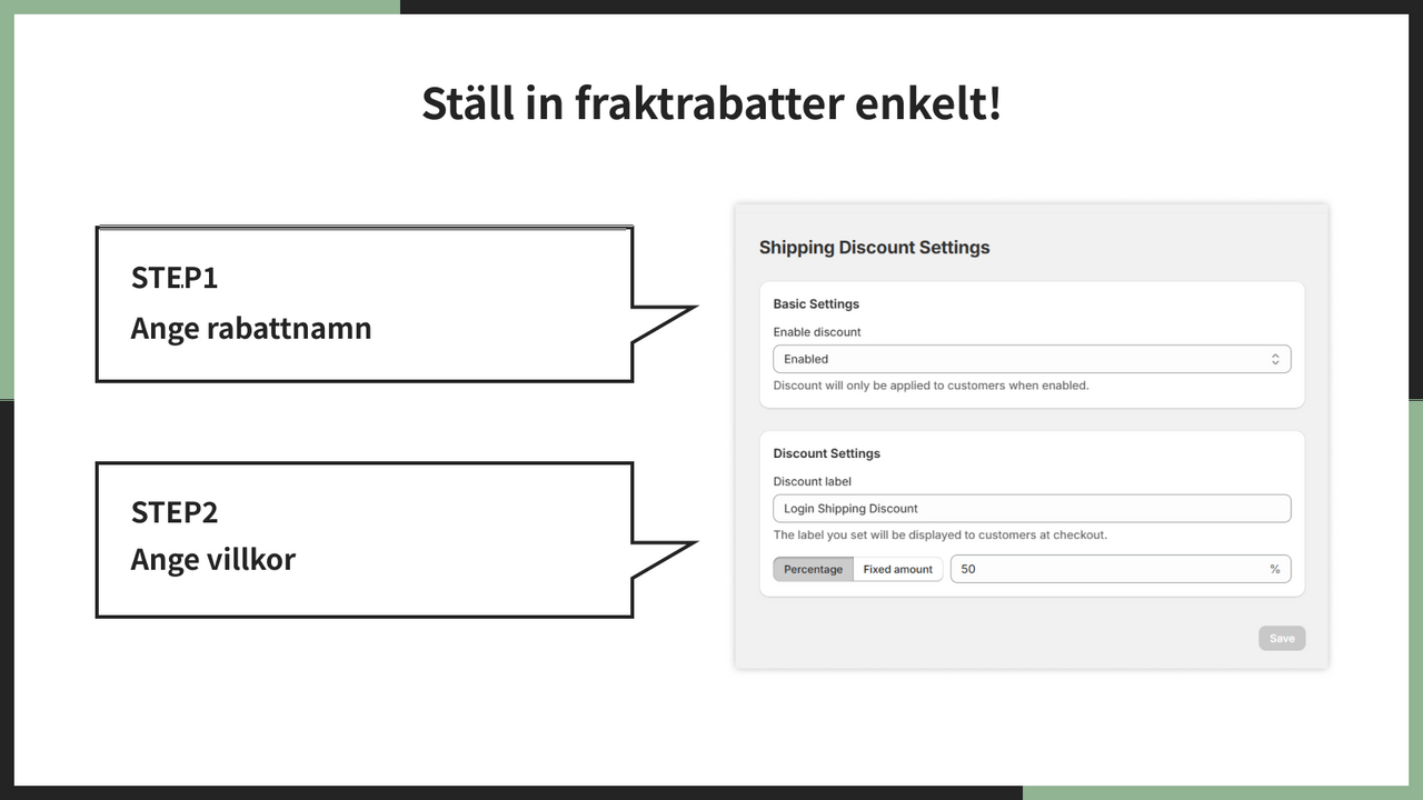 Ställ in fraktrabatter enkelt!