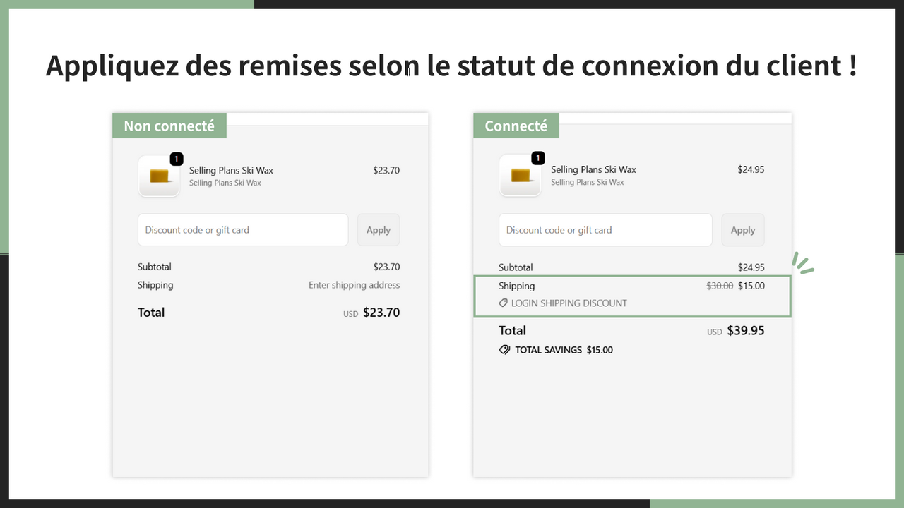 Appliquez des remises selon le statut de connexion du client !