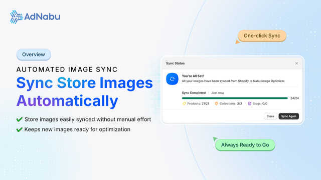 Sync auto immagini per prodotti, collezioni e blog