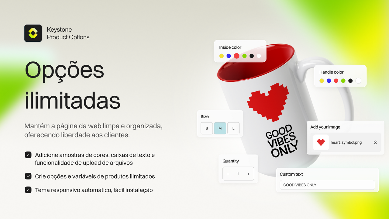 Adicione facilmente amostras, campos de texto & arquivos
