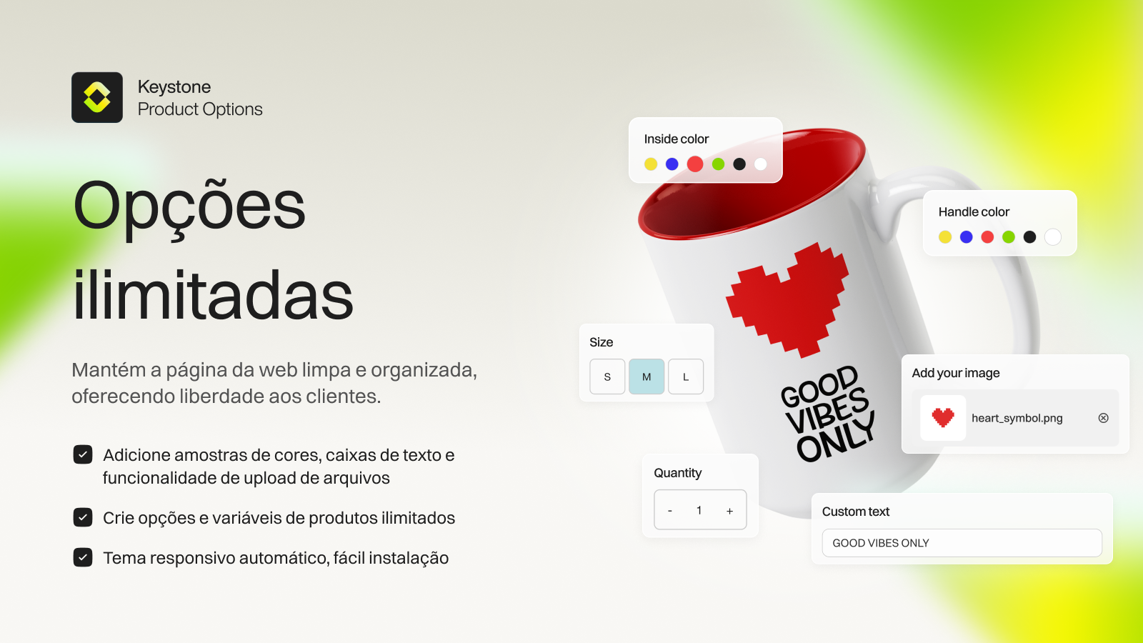 Adicione facilmente amostras, campos de texto & arquivos