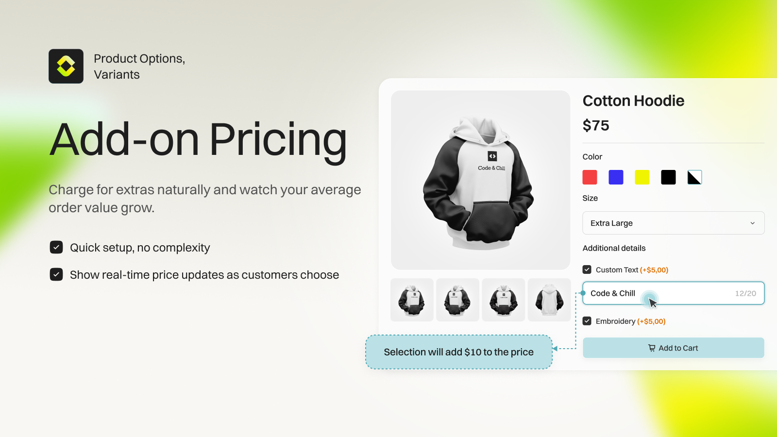 Boost average order value with add-on pricing